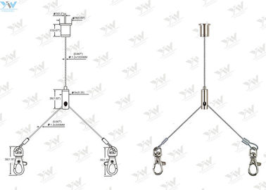 Flexible Flugzeug-Kabel-Suspendierungs-Systeme Y - schreiben Sie die hängende einfache Ausrüstung installieren
