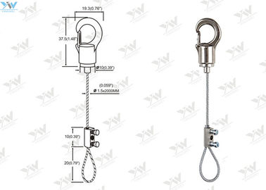 304 Edelstahl-Kabel-Suspendierungs-Ausrüstungen fertigen Seillänge für verschobene Zeichen besonders an