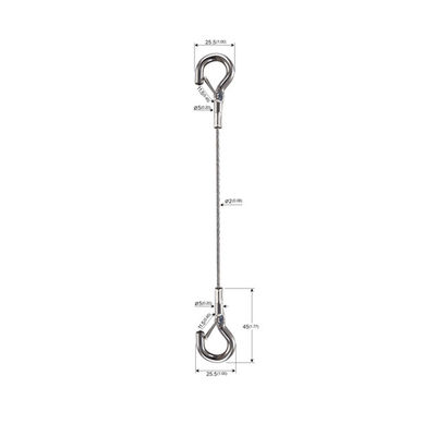 Sicherheits-Stahl-Drahtseil-Kabel mit Lanyard Hooks Double Casting Hook YW86538