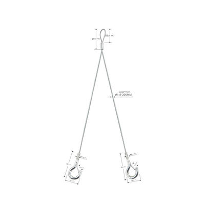 Doppeltes Mini Hook End Galvanized Steel-Sicherheits-Kabel mit zwei Beinen YW86375