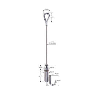 Verstellbares Messingkabel-Hängesystem für Kunstausstellungen enthält Hardware