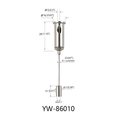 1.2mm Draht Seitenausgang Hängendes Drahtseil kundenspezifische Länge Draht Suspension Kit für Bildrahmen