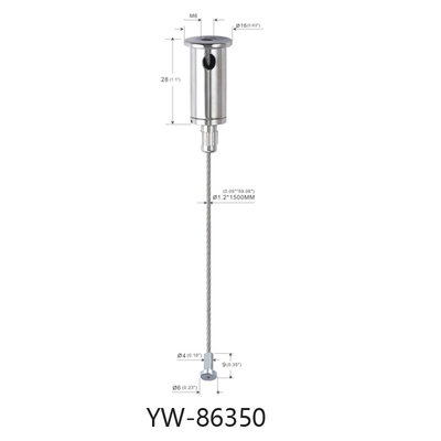LED-Beleuchtung Kabel Setup System mit 1,2 mm Schraube in Draht 600 mm Länge verstellbares Finish