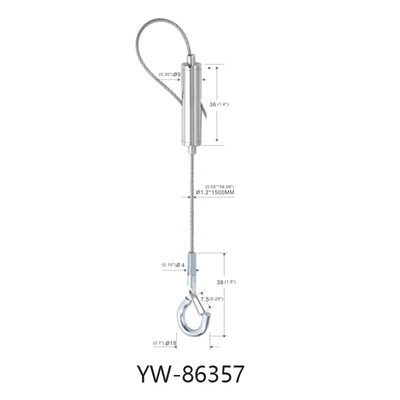 LED-Beleuchtung Kabel Setup System mit 1,2 mm Schraube in Draht 600 mm Länge verstellbares Finish