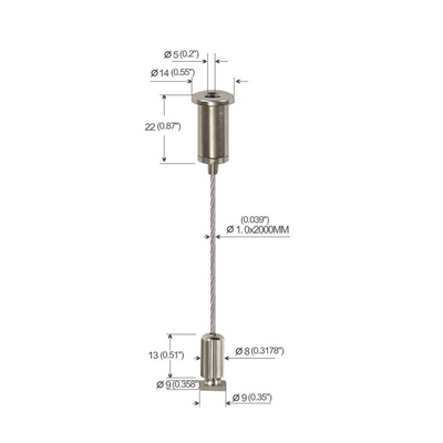 Vernickeltes Kupfer LED Linear Light Suspension Kits mit Slider Studs YW-86005