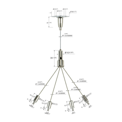 Hohe Bucht-Licht-Gabel-hängende Ausrüstung, Messingnickel-Drahtsuspendierungs-Ausrüstung YW-86023